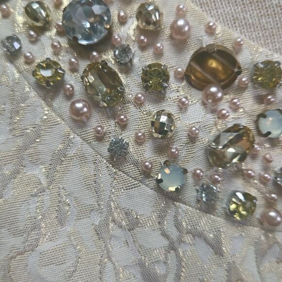 Eliza J Women's Fit & Flare Dress Jacquard Metallic Gold ivory Size 6 - Picture 12 of 13